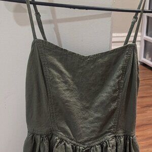 Aerie Green linen mini dress (xs)